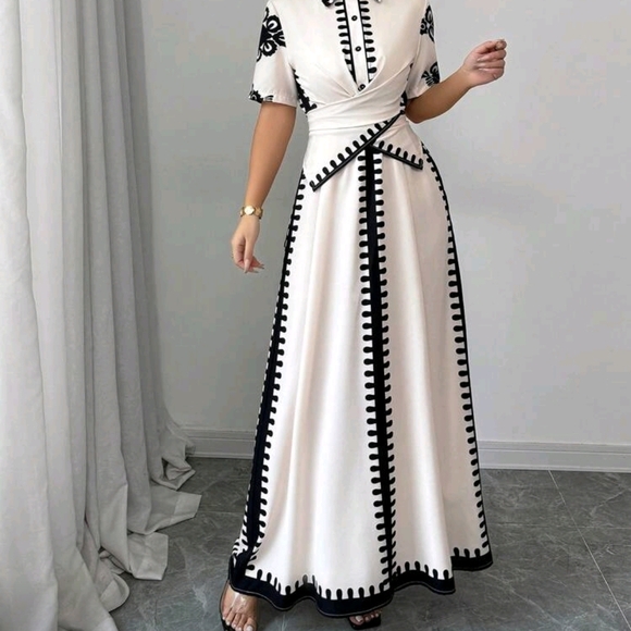 SHEIN Dresses & Skirts - Elegant Black and White Maxi Dress